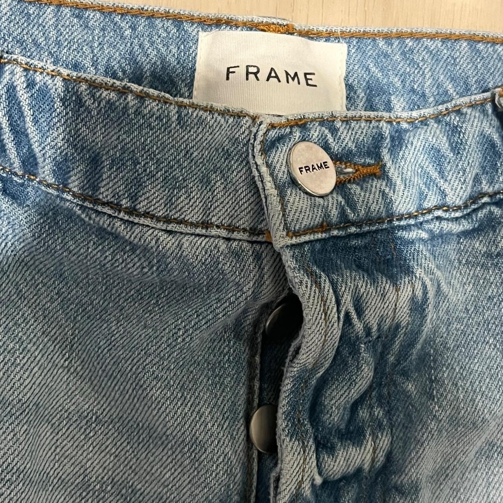 FRAME Le Slouch Bermuda Denim Shorts Womens 27 Light wash - Picture 7 of 8